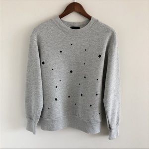Monrow Crewneck Sweatshirt Top Cozy Stardust Gray - Medium